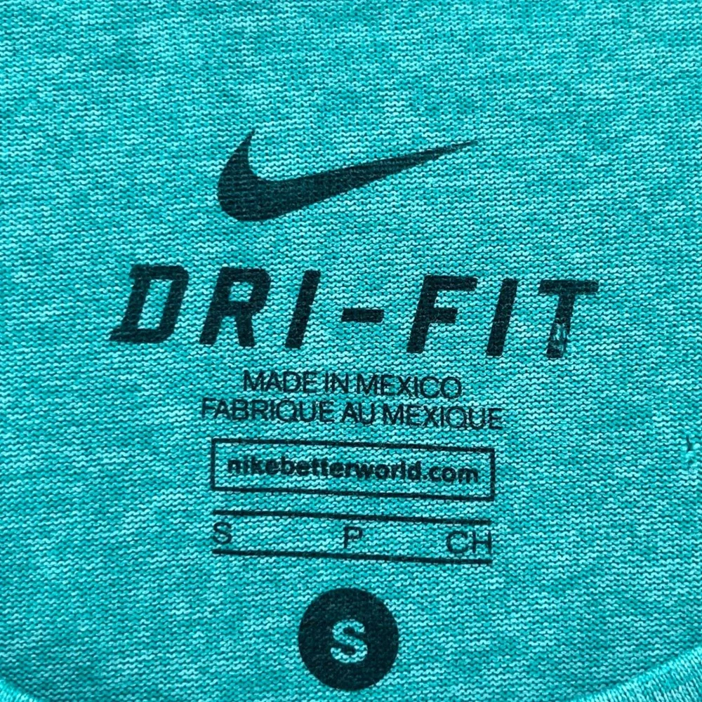 Nike Dri-FIT Mens Training Shirt Teal Green Heathered Short Sleeve Tee Small